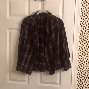 J. Crew Brown/Black Plaid Button Up